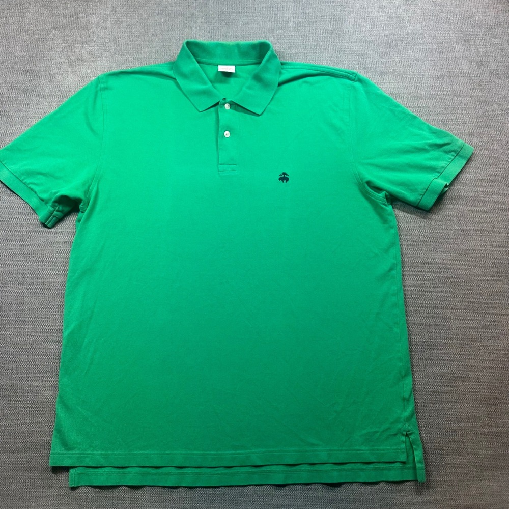 Brooks Brothers Polo Shirt Mens XL Green Performance Original Fit Pique
